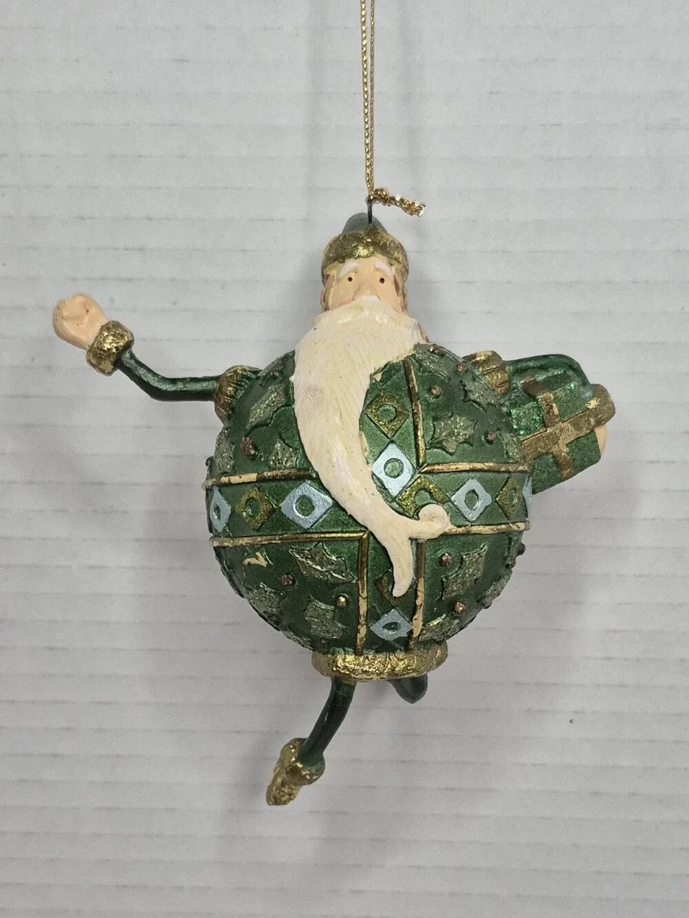 Green Wizard Santa Holiday Ornament Decorative Christmas Hanging
